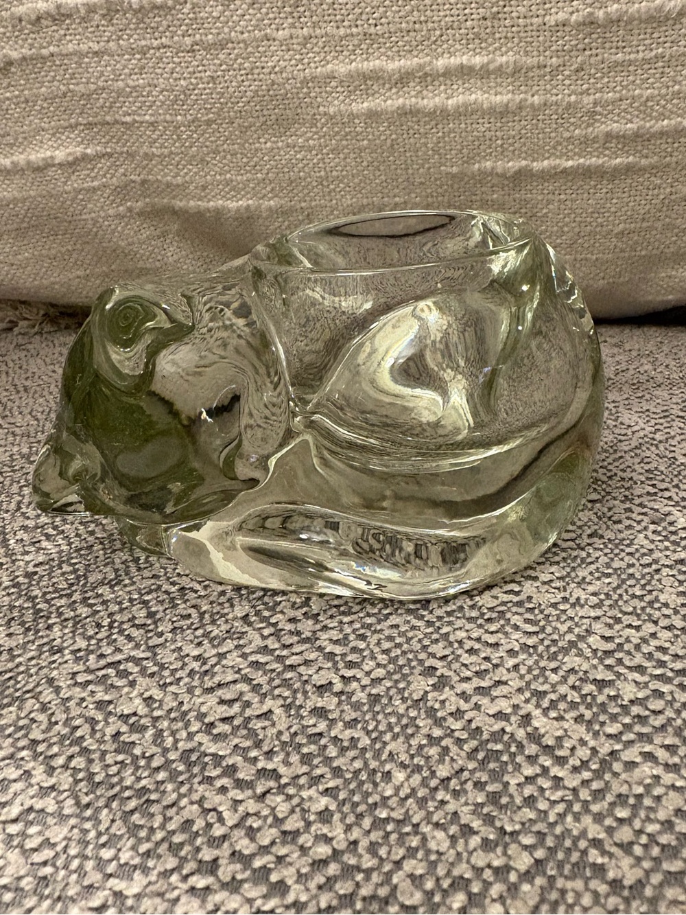 Avon Glass Cat Votive Candle Holder
